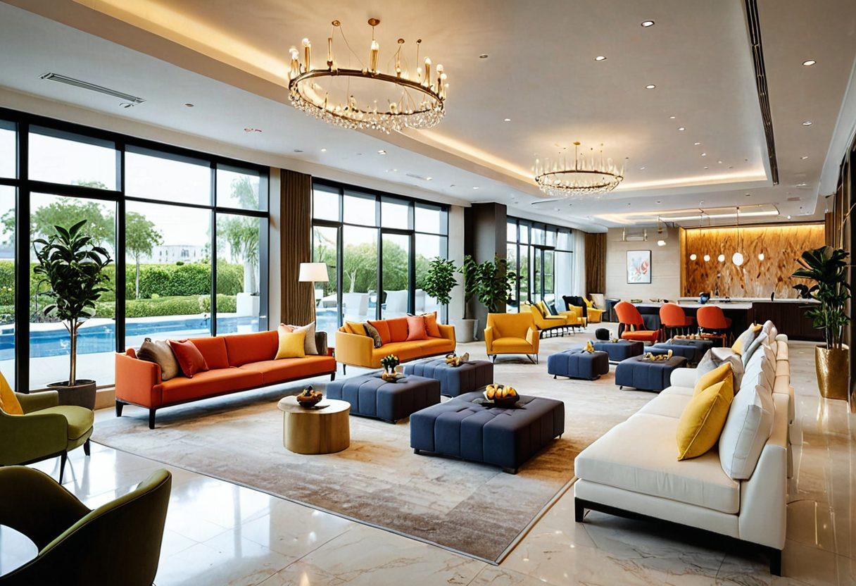 An inviting scene showcasing a diverse group of happy members engaged in various activities, such as enjoying exclusive facilities, receiving personalized services, and interacting joyfully. The focus should be on the expressions of satisfaction and happiness on their faces, surrounded by vibrant visuals of amenities like lounges, fitness areas, and relaxing spaces. Bright and uplifting color palette. super-realistic. vibrant colors.